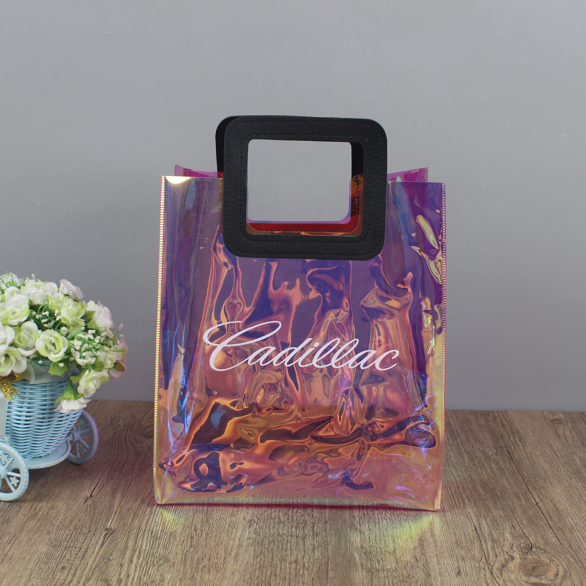 ins透明PVC手提袋礼物婚礼喜糖礼品袋伴手礼塑料袋圣诞花束包装袋