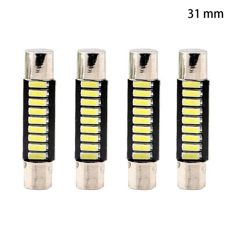 Car Led Reading Light B6 28/29mm 4014 9Smd Flat Head Double Tip St6 Makeup Mirror Light Fuse