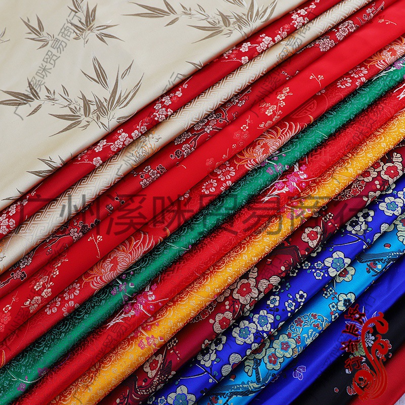 织锦缎布料布头面料传统缎布料风旗袍唐装汉服坐垫手工古风印花、