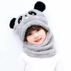 冬の子供の帽子男女の子供の保温の帽子のマフラーの帽子の一体の赤ちゃんの保温の防風は顔の耳の帽子を覆います。