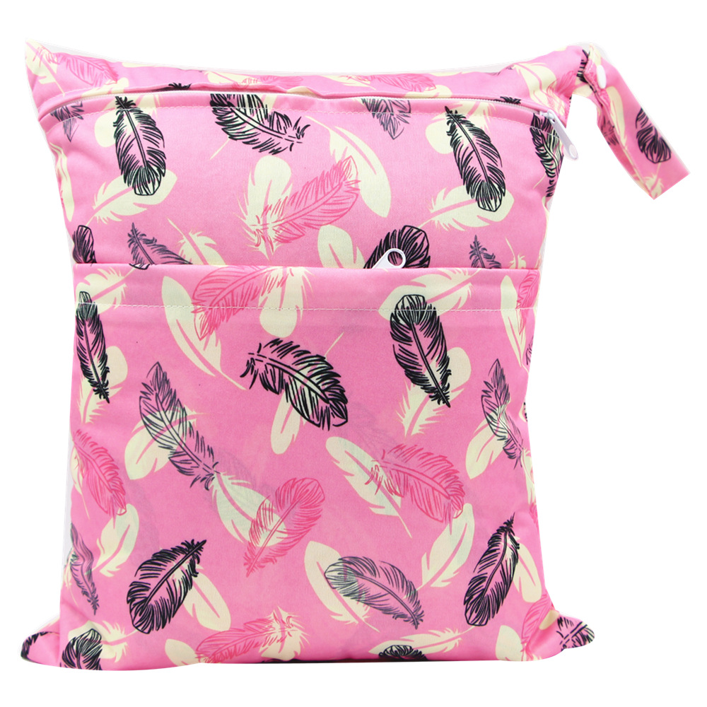 Asenappy bolsa de pañales 30*36cm bebé doble cremallera impresión impermeable bolsa de pañales cien tipos de impresión en stock