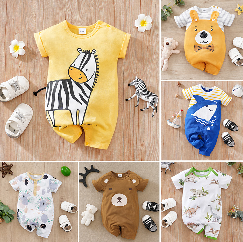 children's summer cartoon brand bodysuit for new born