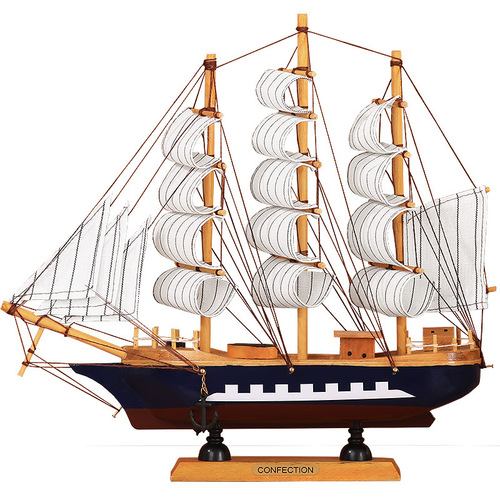 5ZV7 Wholesale Sailing Boat Model Decorations: Smooth-Sailing Ship Model for Living Room, Small Wooden Boat for Entrance Hall, Wine Cabinet, TV Stand, and Bookcase