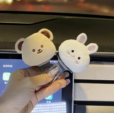 Car safety plug with extension bayonet car holder connector car pick head lock cute decoration (Other Automotive Interior Supplies) - dudu-bear-dudu-rabbit-buckle-1-pair