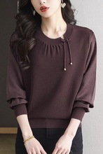 胖秋季新款大码冰丝针织衫女宽松外穿春季上衣洋气恤小衫薄款