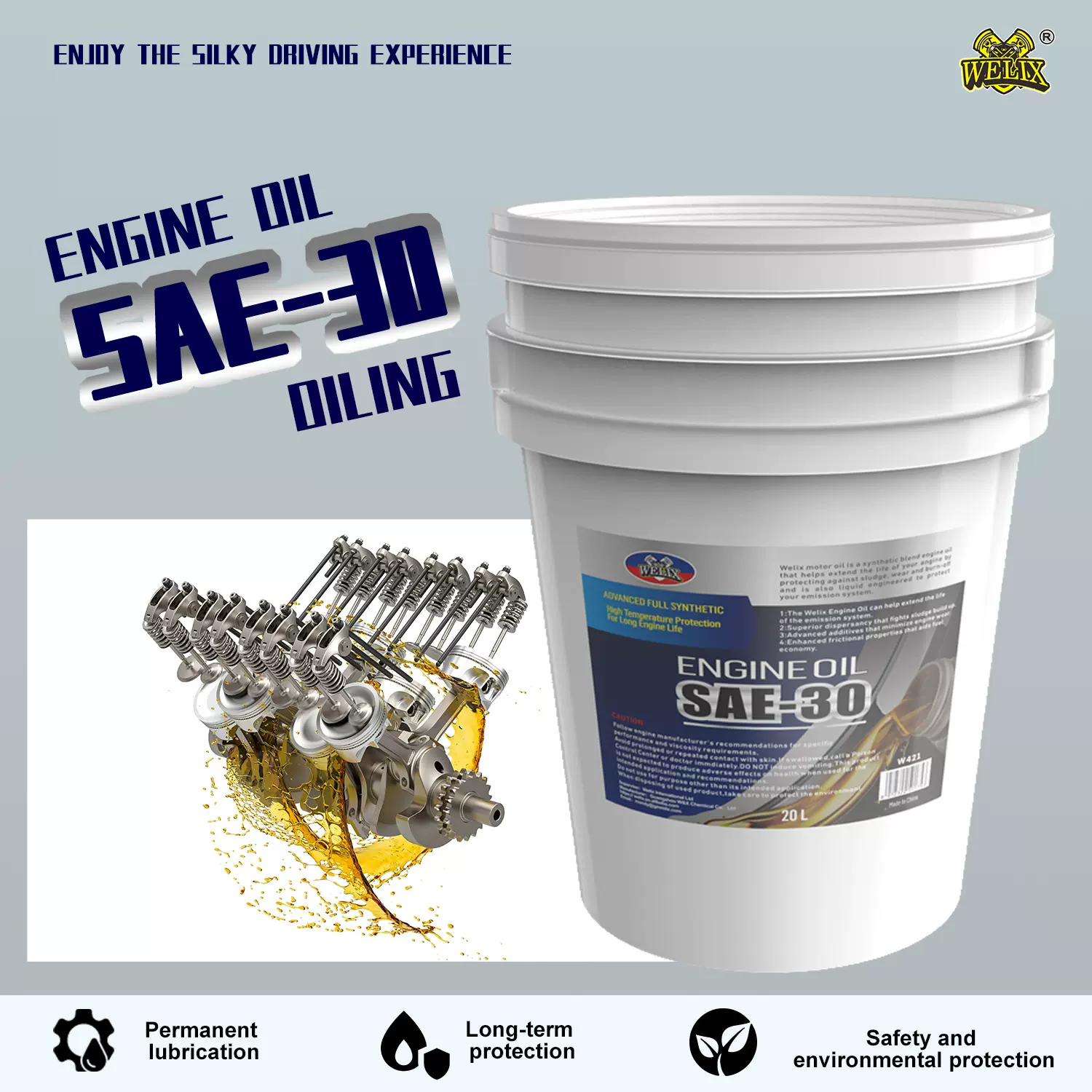 源头厂家OEM定制通用20L全合成柴油发动机机油汽车润滑油SAE-30