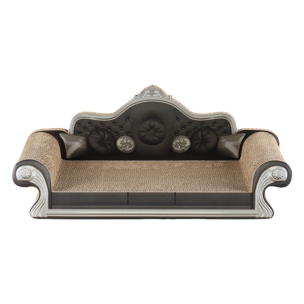 Papel corrugado gato sofá gato cero tablero sofá chaise cama extra grande cama de mascotas integrado gato garra tablero gato juguete al por mayor