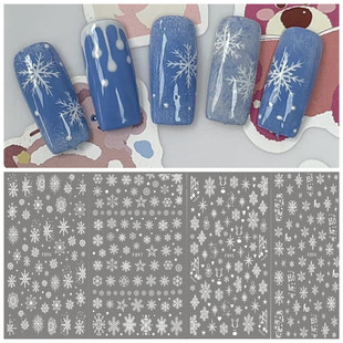 New white snowflake nail stickers winter Christmas series snowflake nail stickers F894-1001