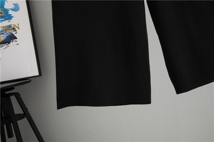 GraceChic Elegant Suit Collar For Women 2025 Spring And Autumn New Color Block Double-Breasted Knitted Top Wide-Leg Pants_voghion.com