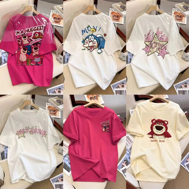 2 Yuan Foreign Trade Export Processing Women's Clothing Summer 9.9 Free Shipping One Piece Drop Shipping Short Sleeve T-Shirt Women's Plus Size Clothes Wholesale