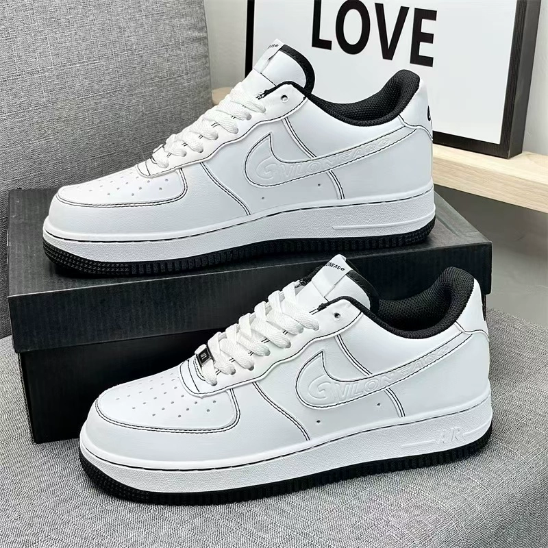 Кроссовки Air Force 1, низкая обувь, белые универсальные кеды