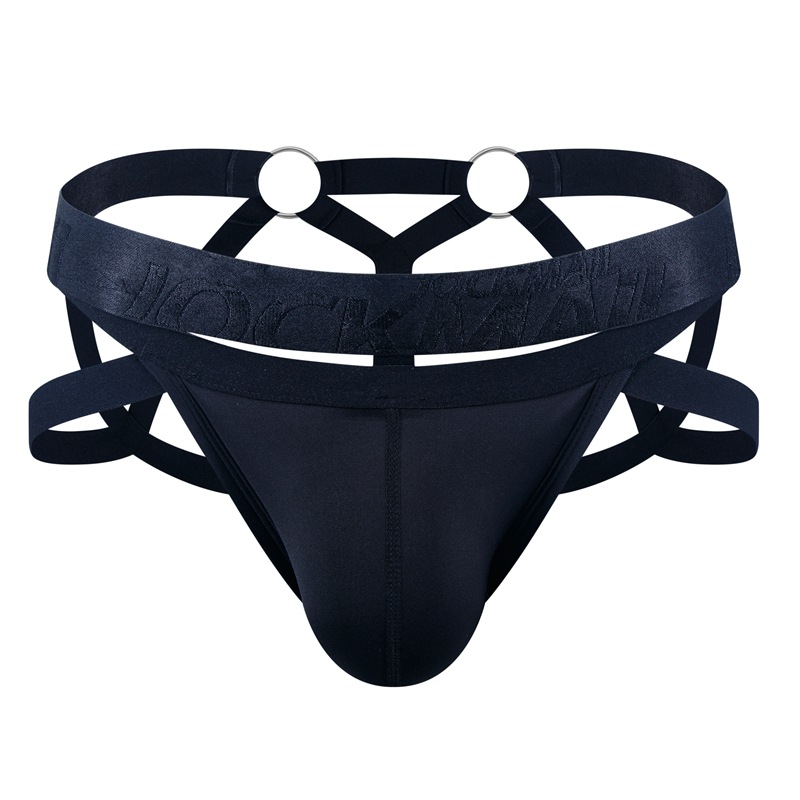 Ropa interior de los nuevos hombres hip lifting sexy Tanga transparente seda de hielo vinculante transparente sexy anillo de acero vendaje hueco tentación