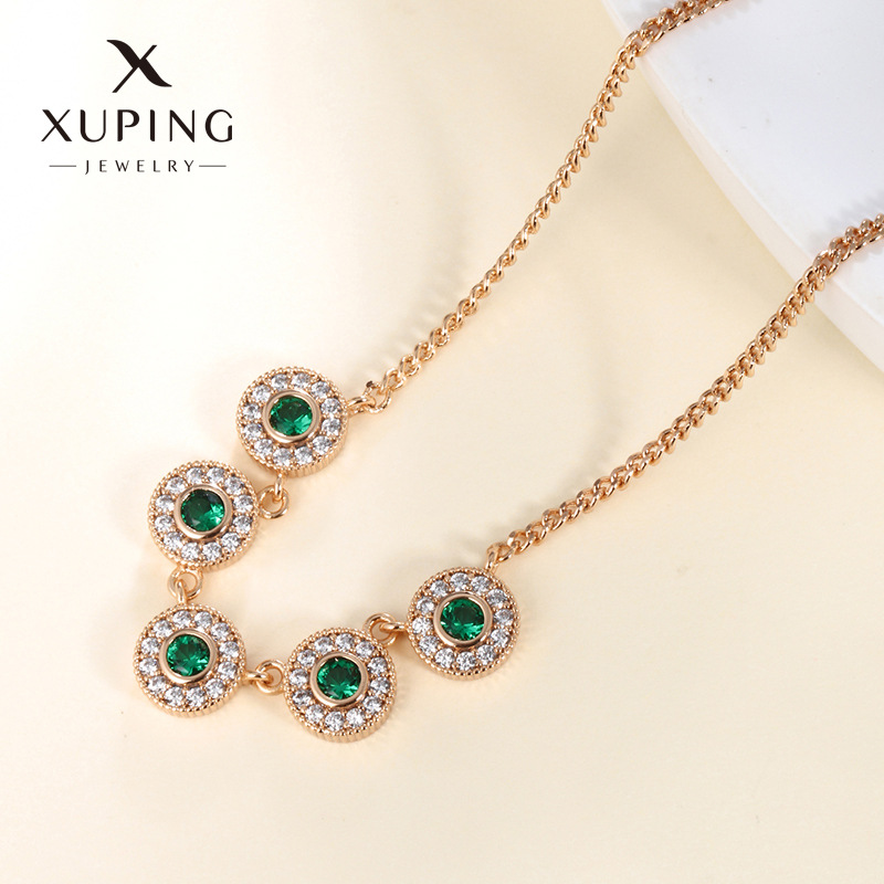 Xuping chapado 18K nuevo estilo de moda temperamento collar clavícula collar de personalidad europea y americana de alta calidad joyas para mujeres