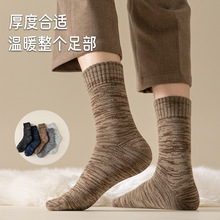 袜子男中筒袜秋冬新款毛圈拉绒厚袜东北袜蓄热抗寒并线发热棉袜男