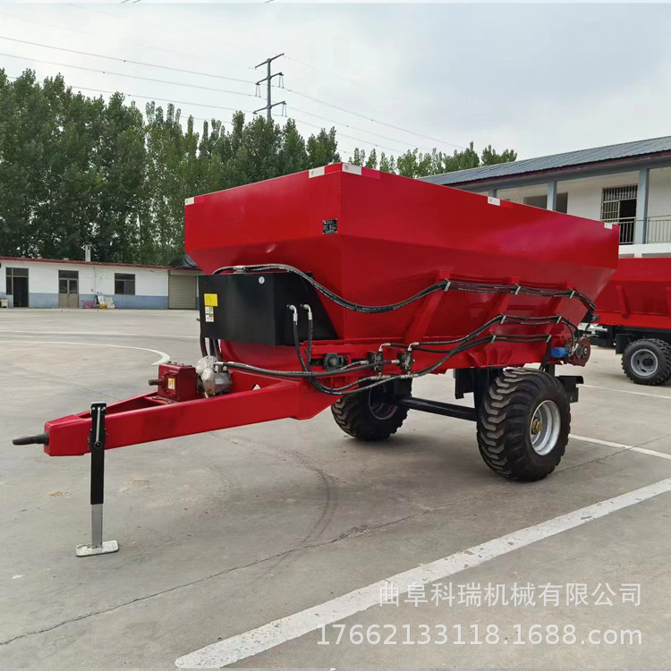 全自动撒粪车 科瑞供应小麦有机肥抛洒车 四轮牵引式液压撒肥机