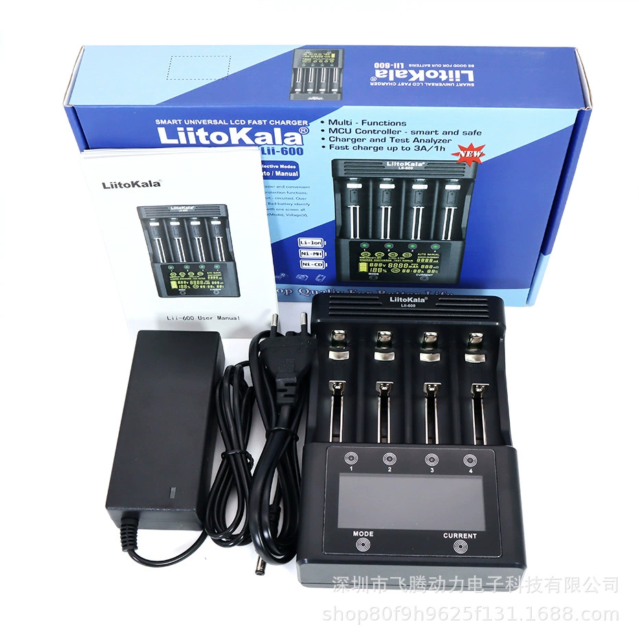 LiitoKala LII-600 LCD display 18650 26650 smart charger test battery capacity
