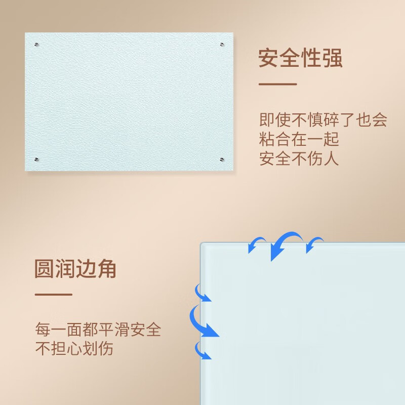 元のメーカーの品質は任意のサイズの強化ガラス磁気ホワイトボード事務室の字を書くホワイトボードの壁の磁気吸収板です。|undefined