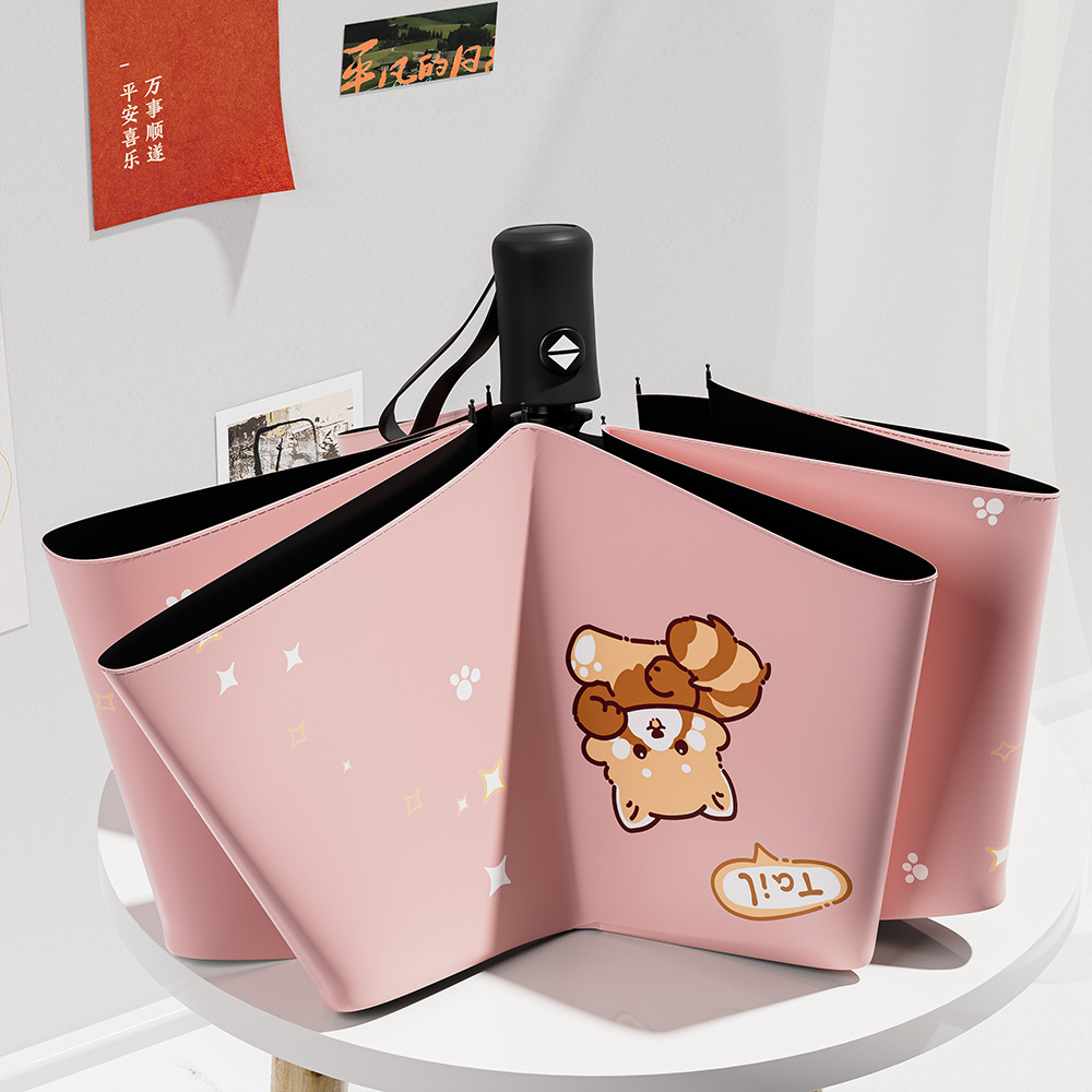 Rain enjoys paraguas automáticos de dibujos animados de encaje panda paraguas sol para mujeres sol y lluvia paraguas plegables para niños paraguas solar