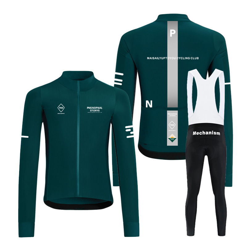 新型秋長袖自転車男騎手服道路レース服自転車服セット牛乳糸現物|undefined