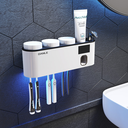 Plug-in-free smart toothbrush sterilizer UV sterilization Philips electric wall-mounted toothbrush cup rack