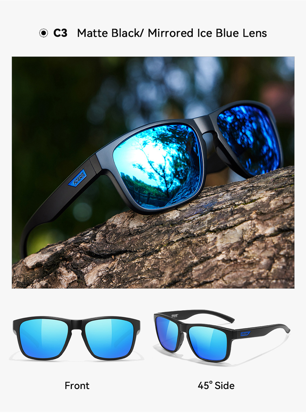 KDEAM Yeni Model Büyük Beden Polarize Güneş Gözlüğü Erkek Kadın Outdoor Spor Güneşlik Araba Sürüş Gözlüğü KD109-PLUS