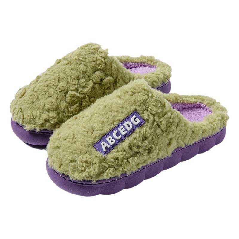 Хлопковые тапочки Cixi для женского домашнего использования, зимние домашние нескользящие весенне-осенние теплые плюшевые зимние мужские тапочки для пар