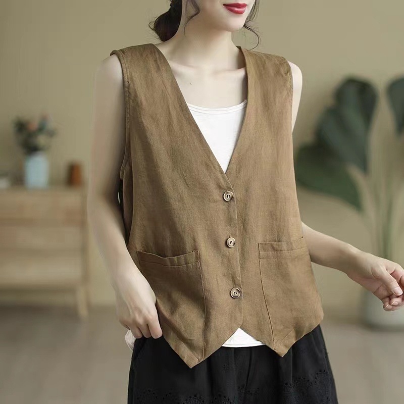 Women's Thin Vest Women's New Summer Versatile Outer Top Casual Style Short Vest Vest for Women