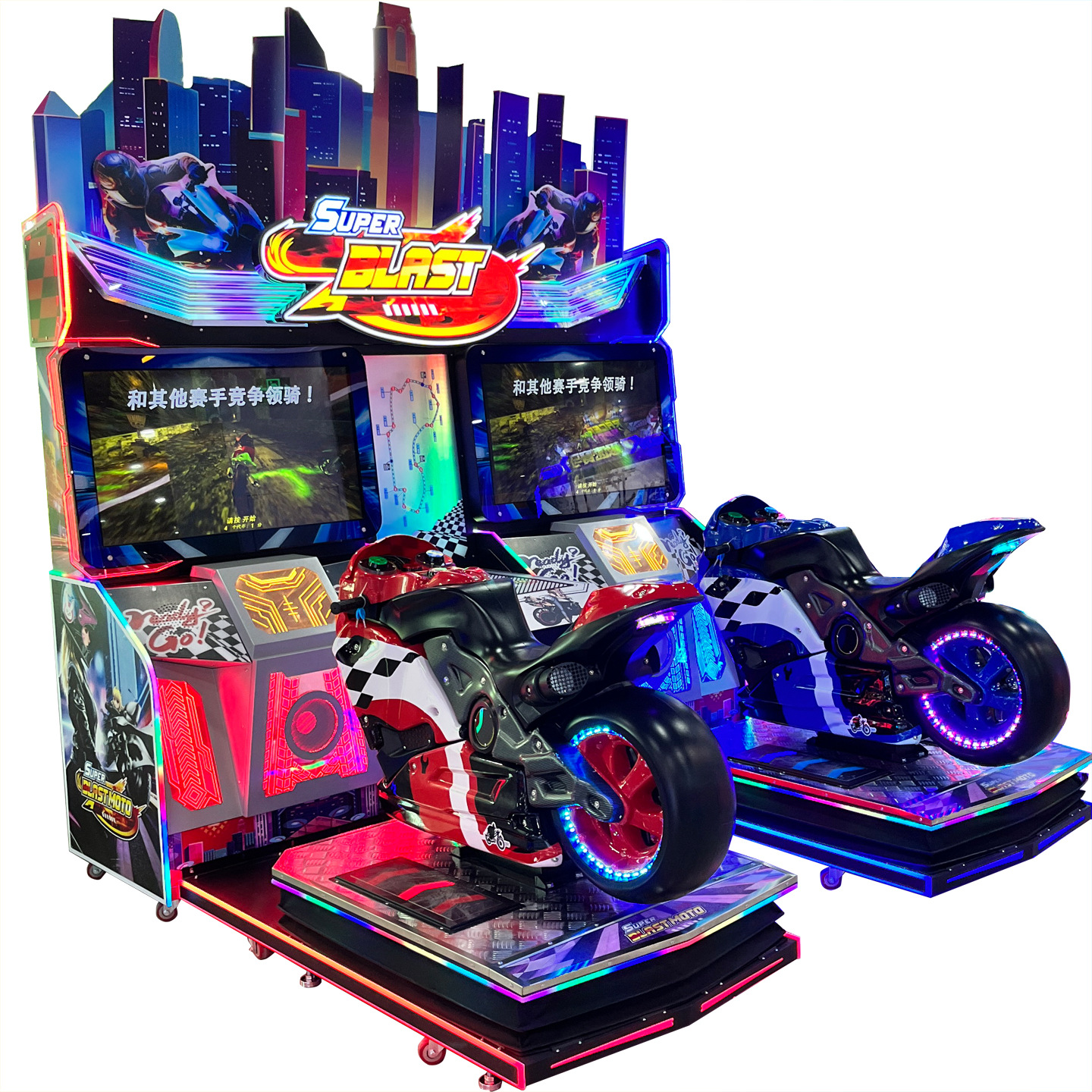 Gran ciudad de videojuegos animada ciudad comercial de movimiento completo super simulación de conducción máquina de carreras de motocicletas máquina de juegos de entretenimiento
