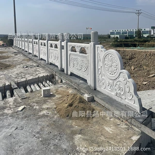 定制石雕汉白玉石栏杆护栏升旗台河道围栏石拱桥石材大理石栏板