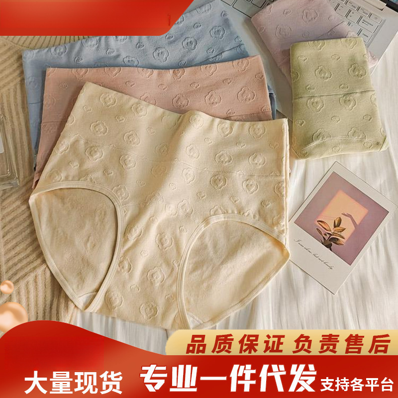Cloud-Like Cotton High-Waisted Women's Panties with Extended Crotch, Fully Covering the Hips, Non-Binding, Non-Pinching, Triangle Briefs Cloud-Like Cotton High-Waisted Women's Panties with Extended Crotch, Fully Covering the Hips, Non-Binding, Non-Pinching, Triangle Briefs