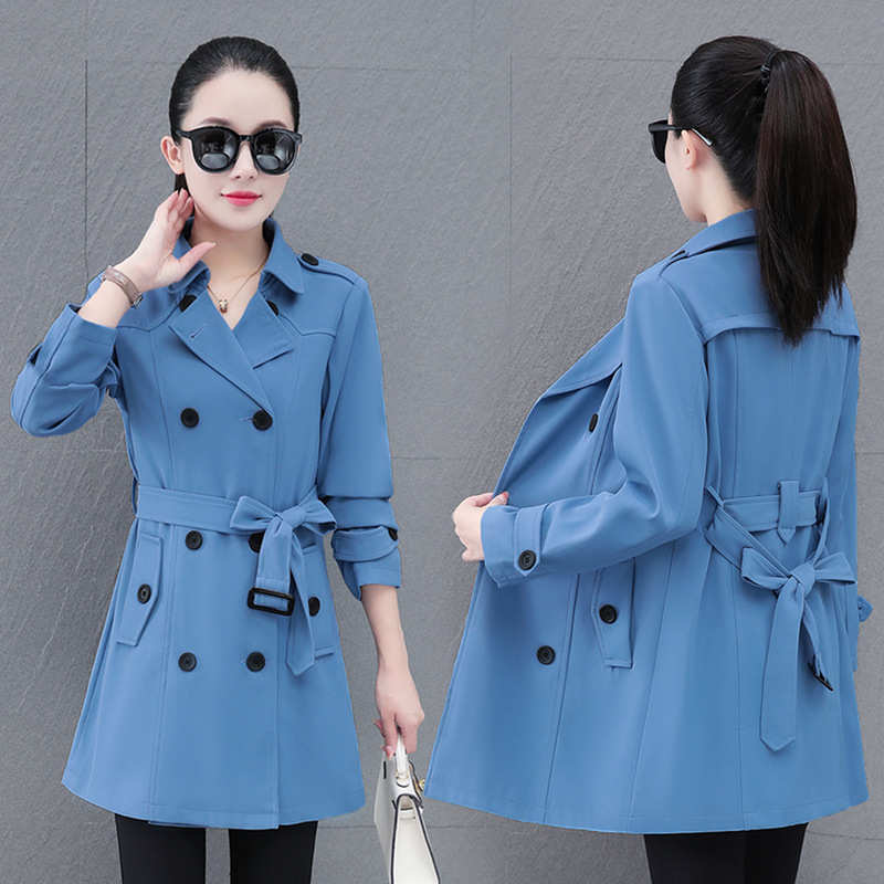 Mid-Length Elegant Large Lapel Fashionable Casual Windbreaker Women's Spring & Fall New Korean Style Middle-Aged Mother's Cardigan Jacket