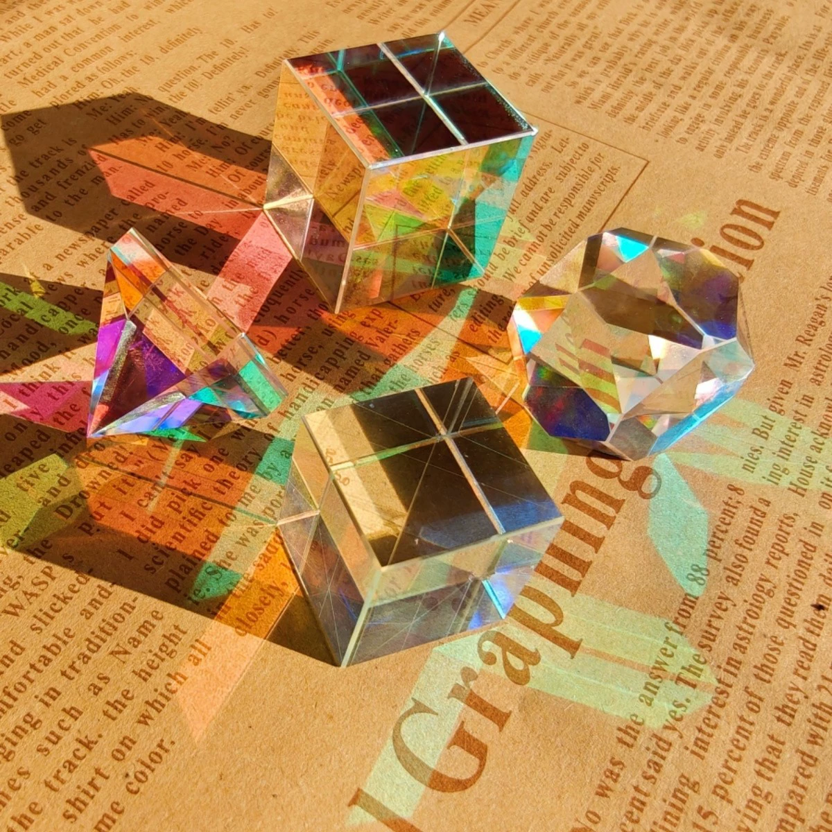 Цветной солнечный prism зеркальный светильник для спальни в кубе, солнце кристалл ловец кристальный декор