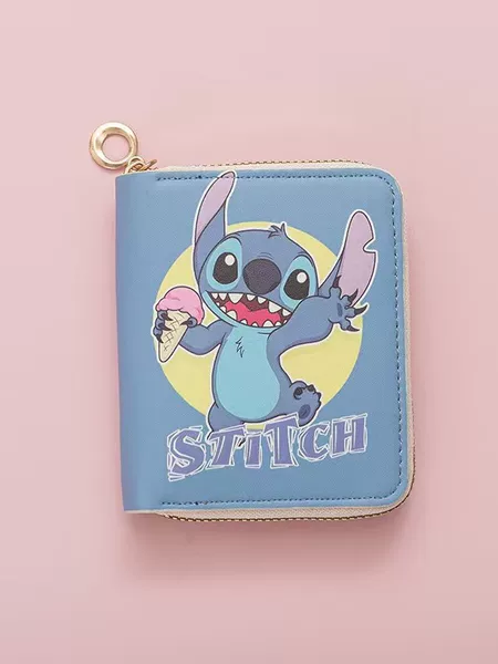 New fashion wallet, short zipper printed student cartoon mini wallet, coin purse, card holder