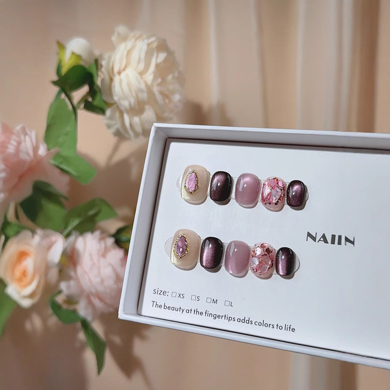 Short Wearing Nail Pieces High-grade Doudou Blush Armor French High-end Handmade High-quality Fine Nail Art Patch Wholesale Short Wearing Nail Pieces High-grade Doudou Blush Armor French High-end Handmade High-quality Fine Nail Art Patch Wholesale