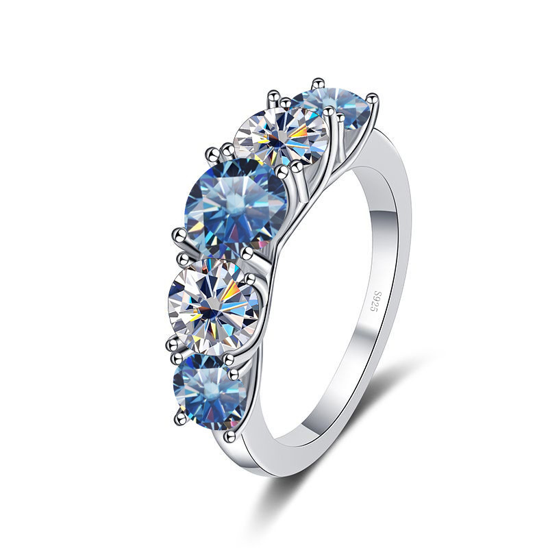 Anillo de plata esterlina s925 transfronterizo de estilo europeo y americano, anillo de diamante de diamante de 3.6 quilates de alta calidad