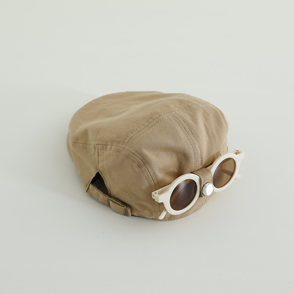 Sombreros de gafas para niños sombreros de protección solar primavera y verano boina de niños delgada gorra de chicas de moda coreana
