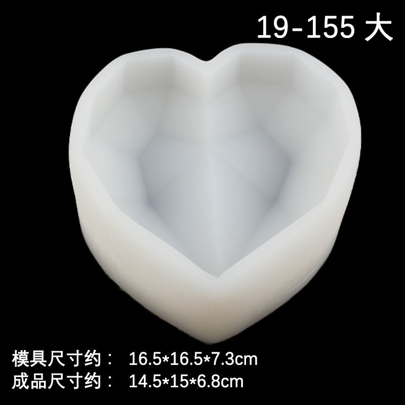 Grande y mediano pequeño tamaño amor molde de silicona diamante amor mousse pastel molde aromaterapia yeso helado molde