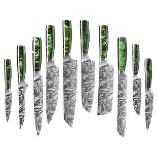 Kitchen knife set 8-inch laser pattern chef knife cutting meat bread universal fruit Japanese kitchen knife cross-border knife