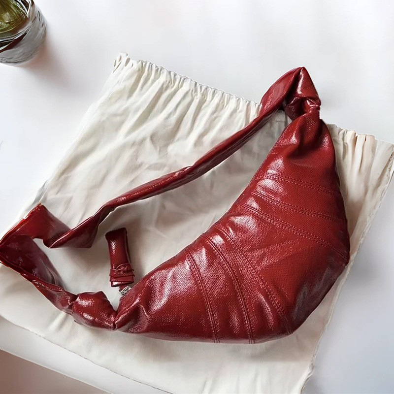 Cross-border best selling flax coated ox horn bag star net red with [high-set version] can praise bag dumpling bag