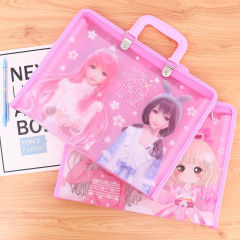 小金魚7格手提風琴包拉鏈多層A4文件夾中小學試卷夾收納整理袋