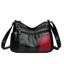 斜挎包女2024新款时尚水洗皮包妈妈包大容量多隔层中老年pu软皮包