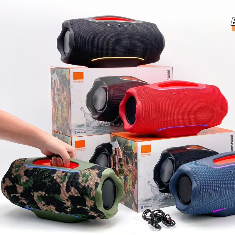 Cross-border BOOMSBOX5 Portable Outdoor RGB Light 100W High-Power Subwoofer Card-Insertable Bluetooth Speaker