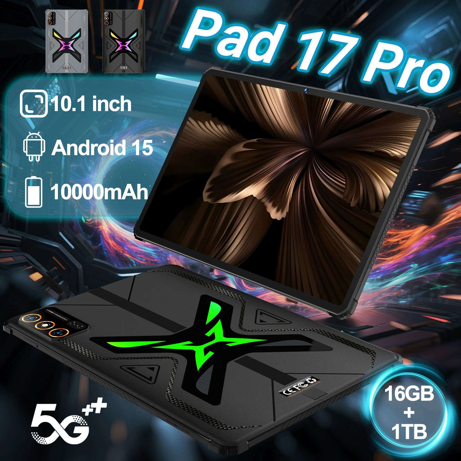 Планшет Pad17 Pro 5G с модулем расширения, полноценный доступ к сети, Google Store, загрузка приложений, видеозвонок и фото