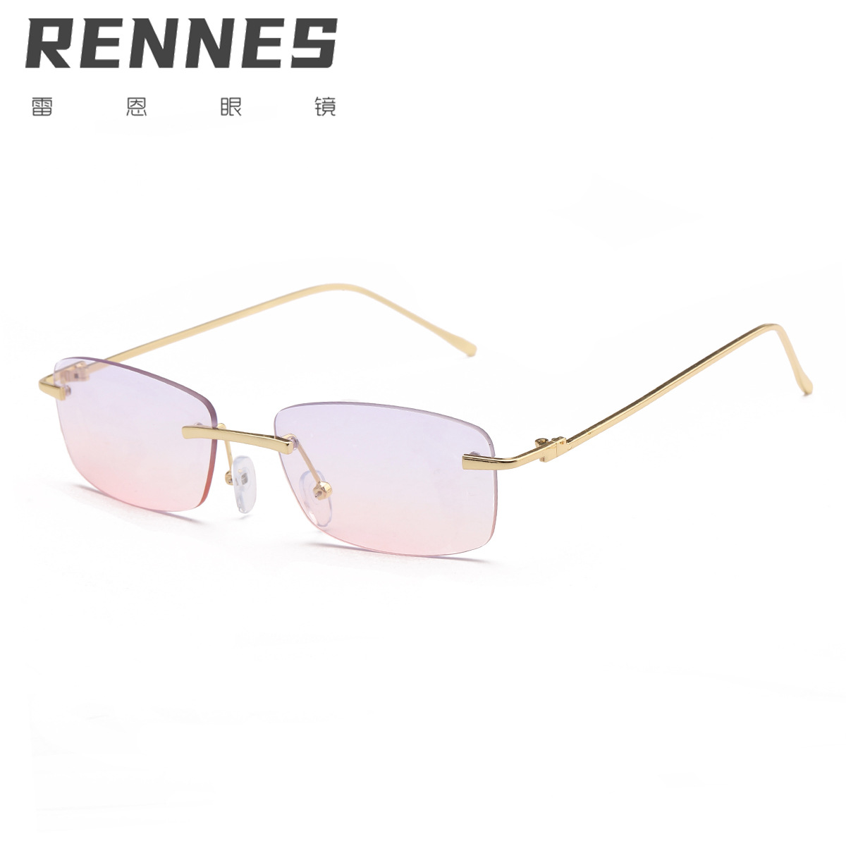 2021 retro sin marco cuadrado recorte pequeño marco ins gafas de sol metal marino transfronterizo gafas de sol para mujeres 81031