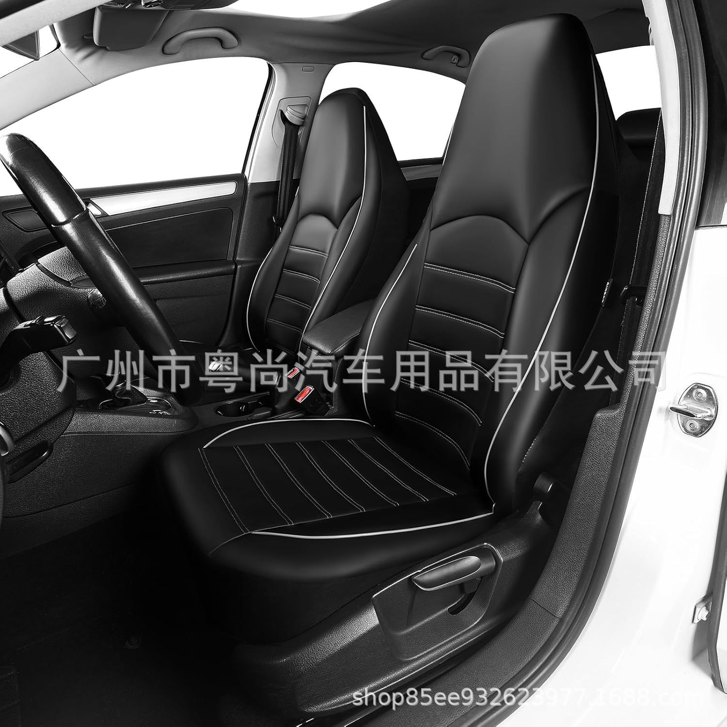 Cross-Border Hot-Selling Pu Leather Double-Stitched High-Back Pull-Strap Universal Car Seat Cover Cushion Amazon Temu