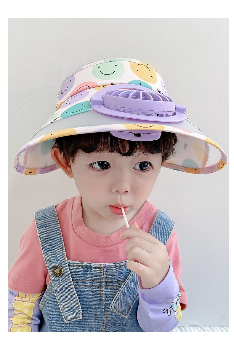 Children's Non-leakage Big Brim Sun-proof Boys And Girls Cute Cartoon Pattern Wide Brim Hat display picture 3