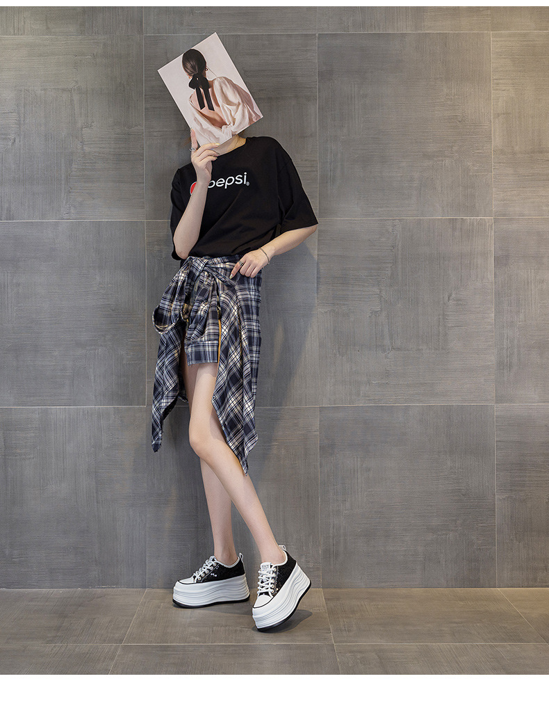 Giày sneaker nữ đế dày tăng chiều cao ẩn sequin hè 2026 — M2855 màu hồng, M2855 Màu đen, M2855 màu be chi tiết 9