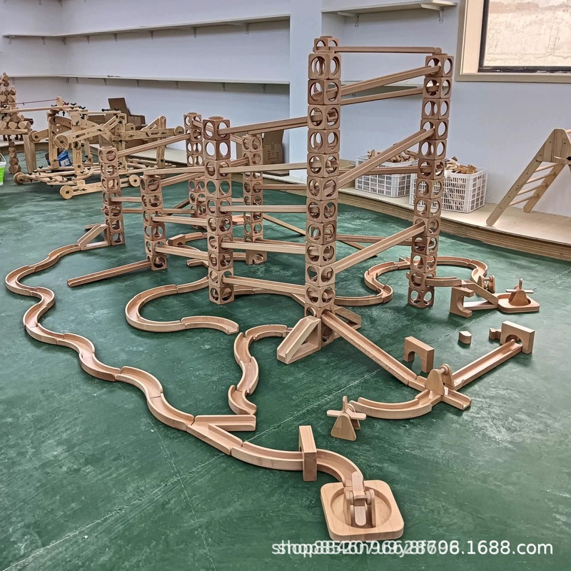 幼稚園大型トラックボールビルディングブロック無垢材大型知育玩具子供のビルディングブロック高架橋磁気|undefined