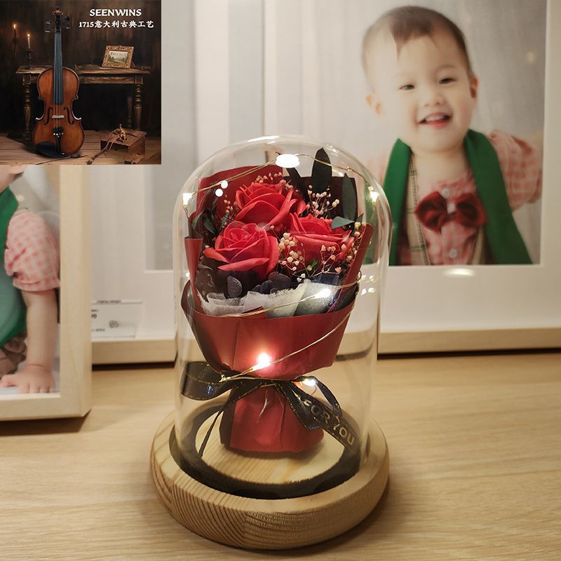 [선물] 소중한 사랑 - 빨간 장미 3송이 - 선물가방 + 축하카드 + 배터리 [완제품 발송]