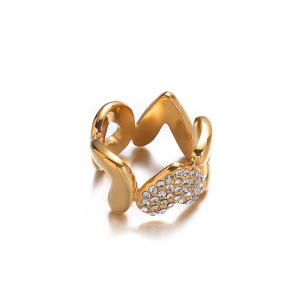 Anillo de acero inoxidable TENA Europa y América lujo ligero de lujo de moda de alto nivel amor abierto anillo de acero de titanio no se desvanece joyería